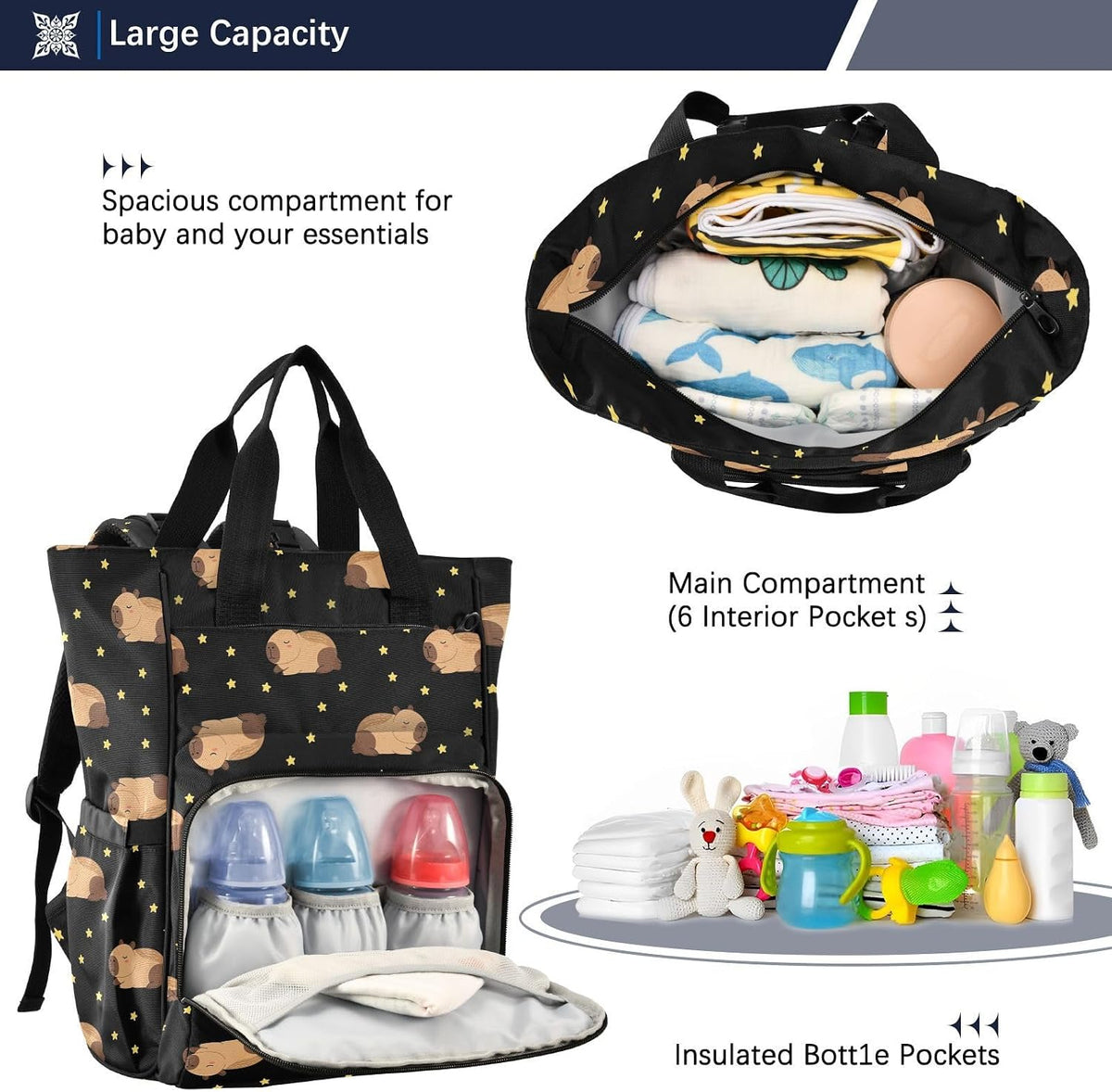Leopard Light Gray Diaper Bag Backpack Insulated Pockets Organizer Bag Diaper Backpack for Boy Girl Unisex Baby Women Travel - Colors A
