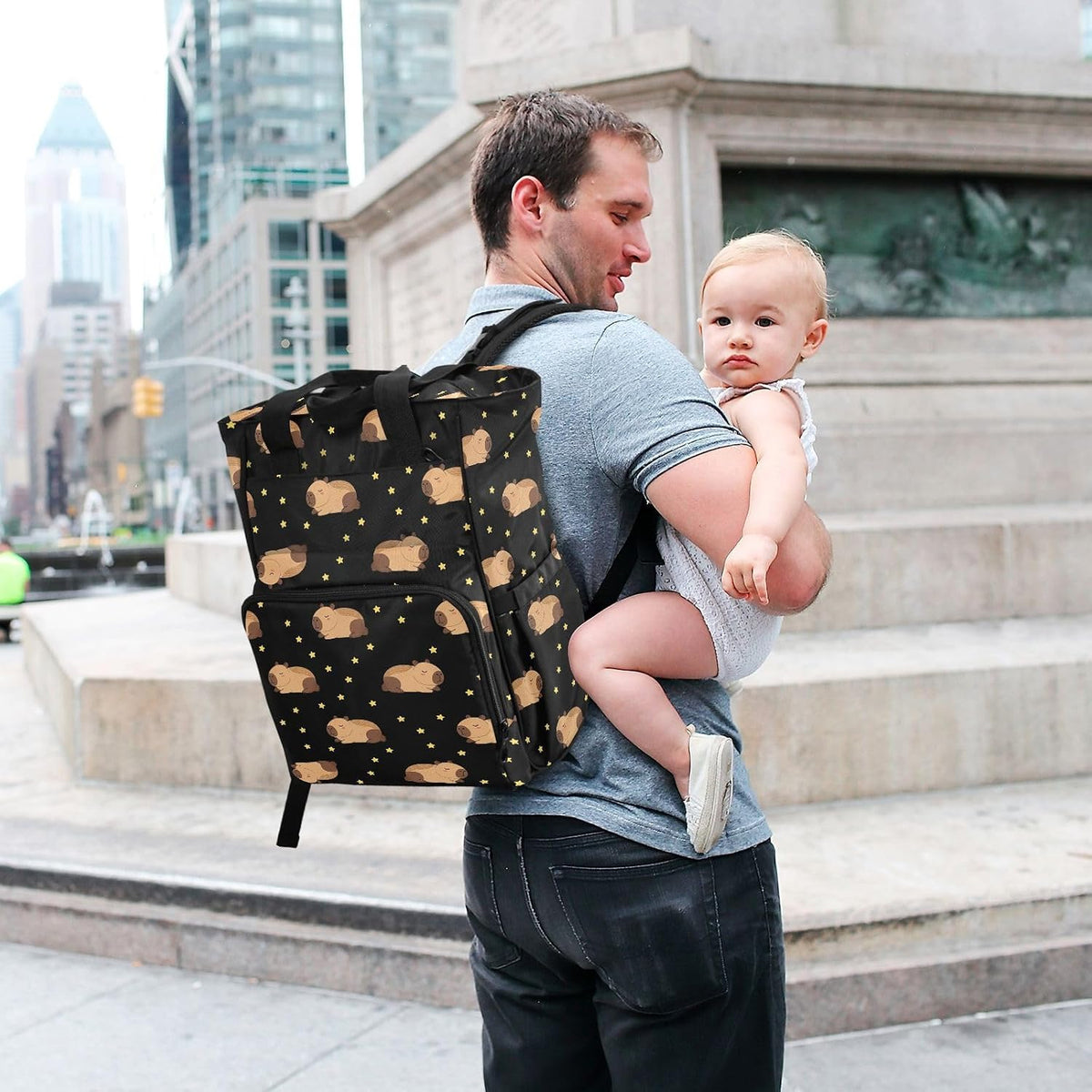 Leopard Light Gray Diaper Bag Backpack Insulated Pockets Organizer Bag Diaper Backpack for Boy Girl Unisex Baby Women Travel - Colors A