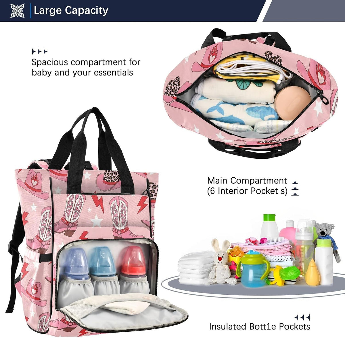 Leopard Light Gray Diaper Bag Backpack Insulated Pockets Organizer Bag Diaper Backpack for Boy Girl Unisex Baby Women Travel - Colors A