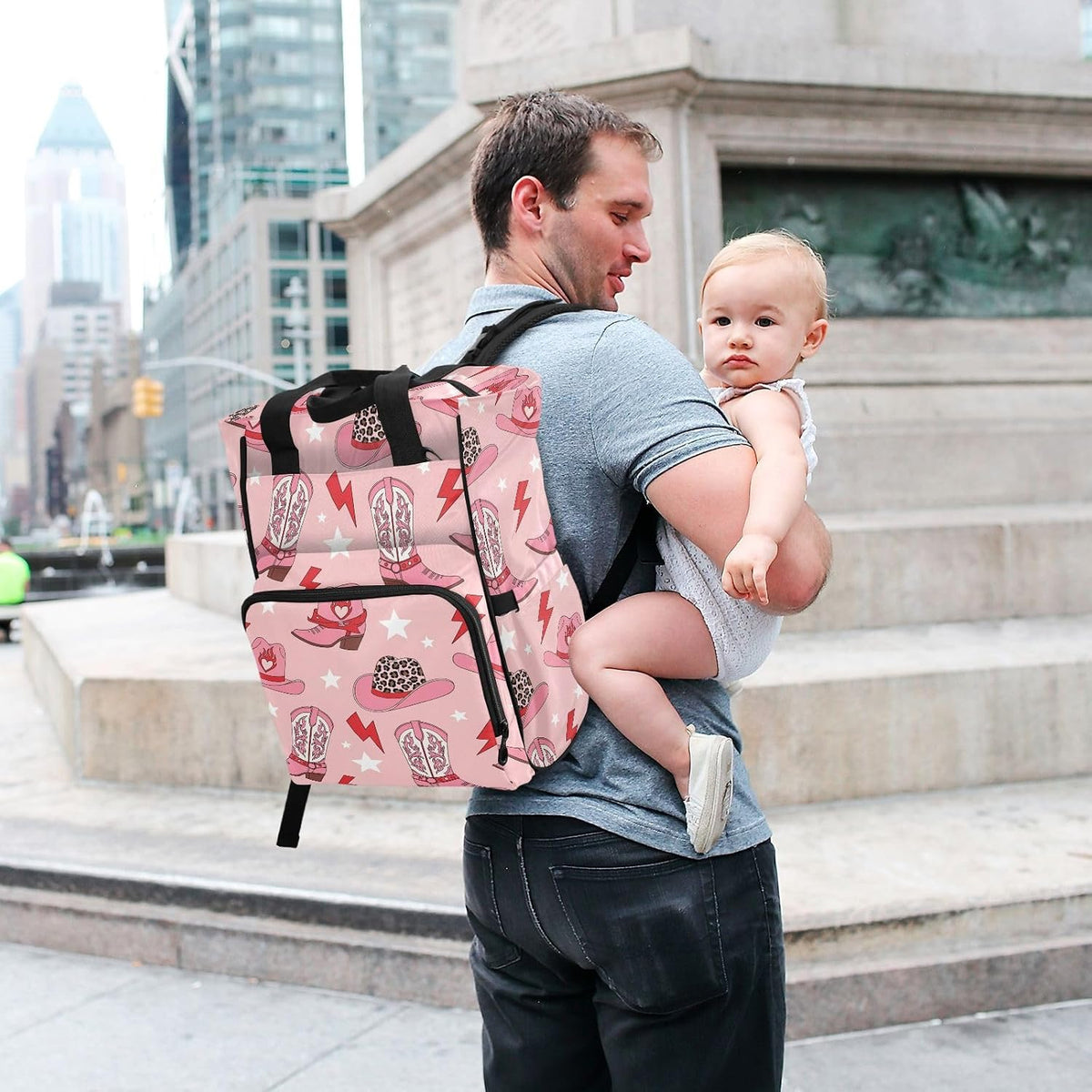 Leopard Light Gray Diaper Bag Backpack Insulated Pockets Organizer Bag Diaper Backpack for Boy Girl Unisex Baby Women Travel - Colors A