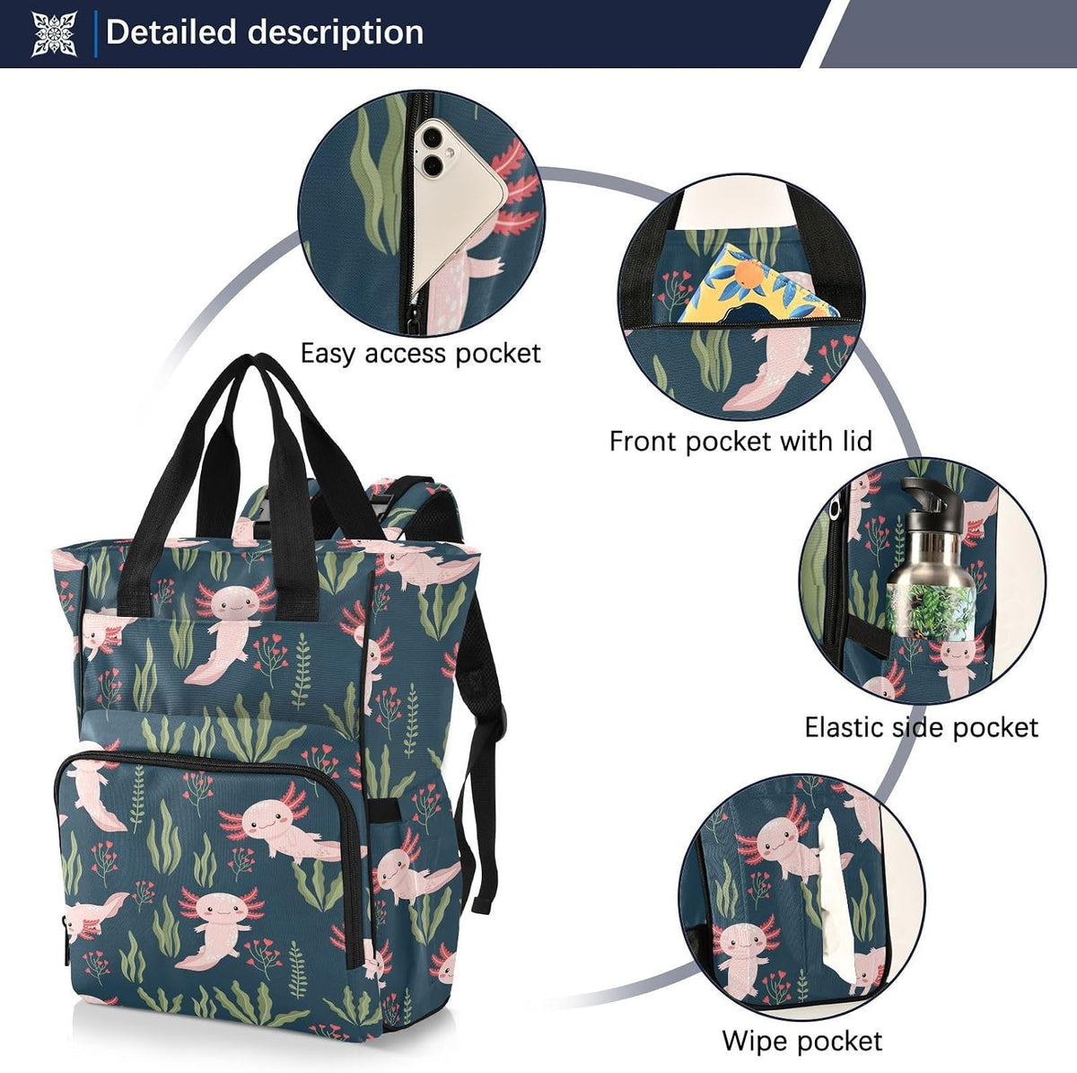 Leopard Light Gray Diaper Bag Backpack Insulated Pockets Organizer Bag Diaper Backpack for Boy Girl Unisex Baby Women Travel - Colors A
