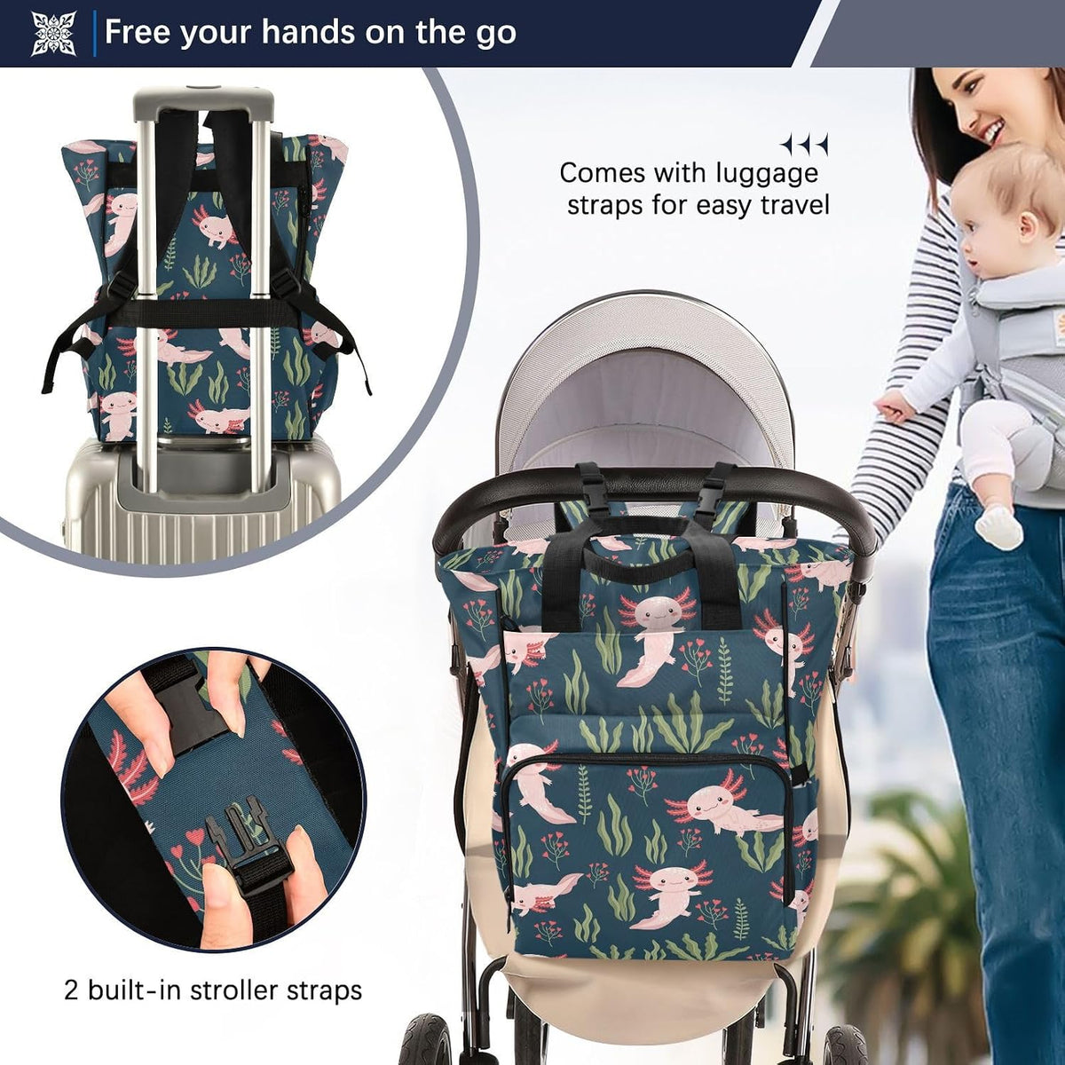 Leopard Light Gray Diaper Bag Backpack Insulated Pockets Organizer Bag Diaper Backpack for Boy Girl Unisex Baby Women Travel - Colors A