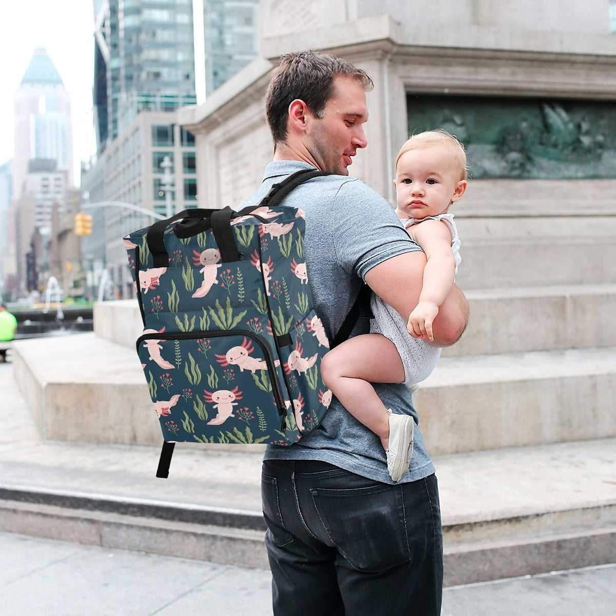 Leopard Light Gray Diaper Bag Backpack Insulated Pockets Organizer Bag Diaper Backpack for Boy Girl Unisex Baby Women Travel - Colors A
