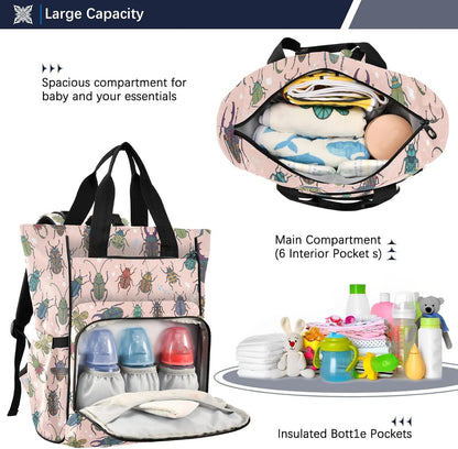 Leopard Light Gray Diaper Bag Backpack Insulated Pockets Organizer Bag Diaper Backpack for Boy Girl Unisex Baby Women Travel - Colors A