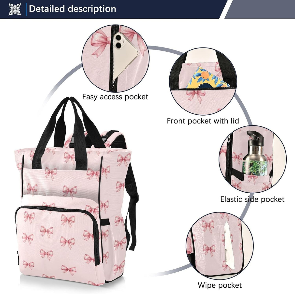 Leopard Light Gray Diaper Bag Backpack Insulated Pockets Organizer Bag Diaper Backpack for Boy Girl Unisex Baby Women Travel - Colors A