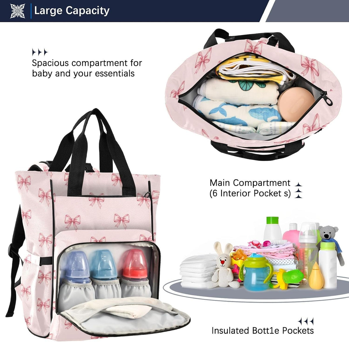 Leopard Light Gray Diaper Bag Backpack Insulated Pockets Organizer Bag Diaper Backpack for Boy Girl Unisex Baby Women Travel - Colors A