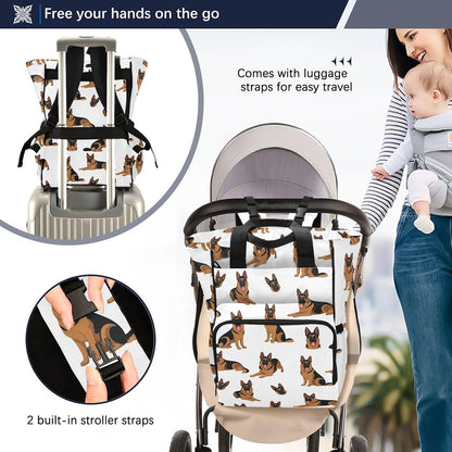 Leopard Light Gray Diaper Bag Backpack Insulated Pockets Organizer Bag Diaper Backpack for Boy Girl Unisex Baby Women Travel - Colors A
