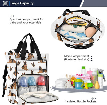 Leopard Light Gray Diaper Bag Backpack Insulated Pockets Organizer Bag Diaper Backpack for Boy Girl Unisex Baby Women Travel - Colors A