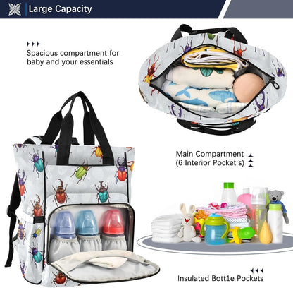 Leopard Light Gray Diaper Bag Backpack Insulated Pockets Organizer Bag Diaper Backpack for Boy Girl Unisex Baby Women Travel - Colors A