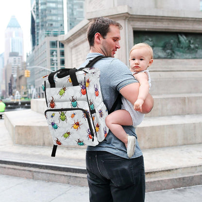 Leopard Light Gray Diaper Bag Backpack Insulated Pockets Organizer Bag Diaper Backpack for Boy Girl Unisex Baby Women Travel - Colors A