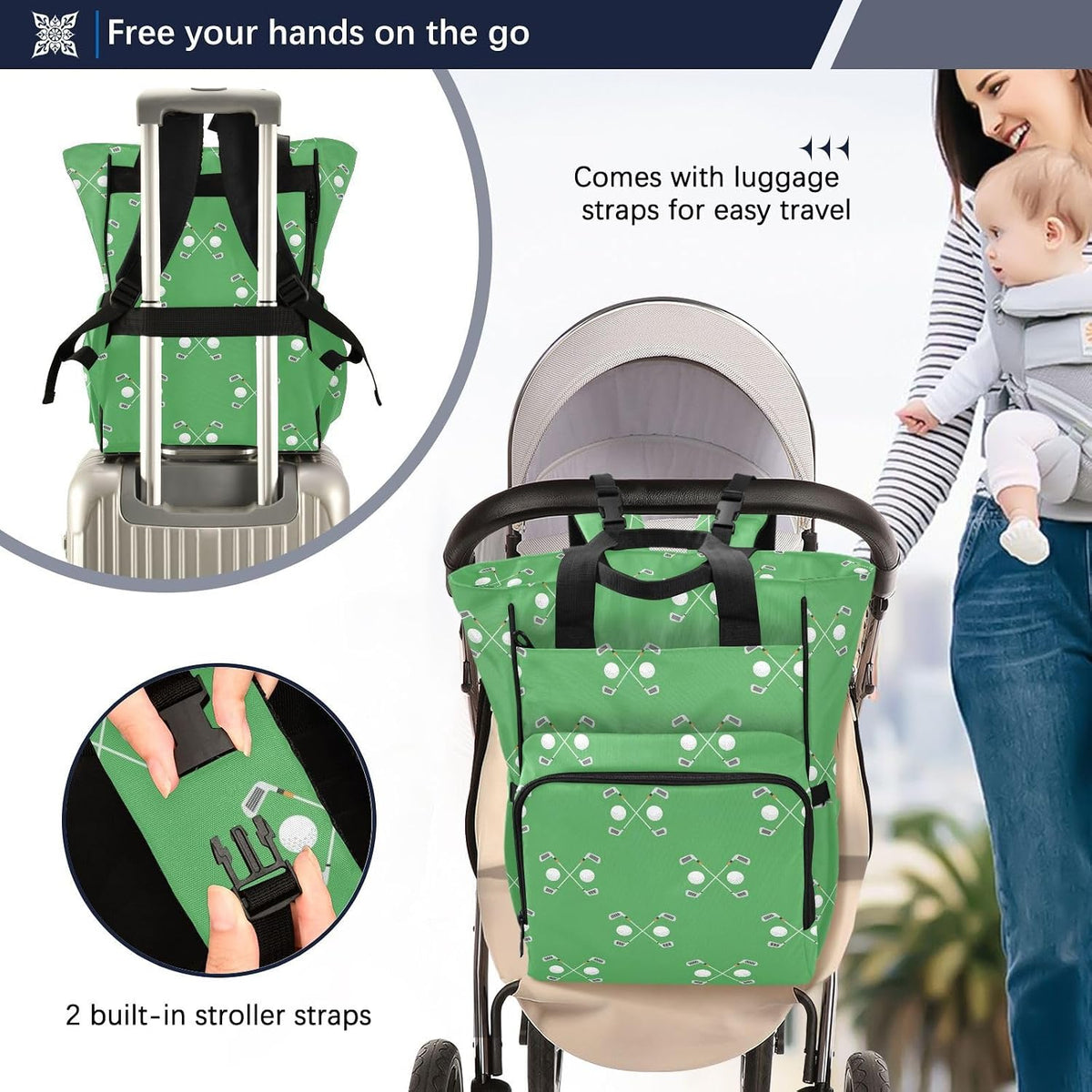 Leopard Light Gray Diaper Bag Backpack Insulated Pockets Organizer Bag Diaper Backpack for Boy Girl Unisex Baby Women Travel - Colors A