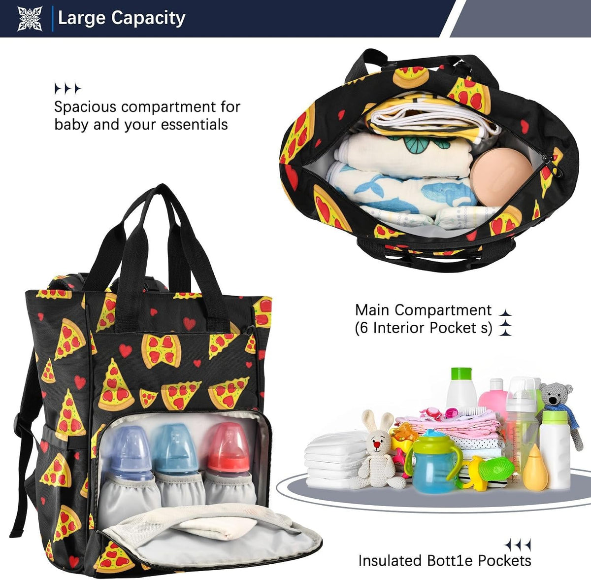 Leopard Light Gray Diaper Bag Backpack Insulated Pockets Organizer Bag Diaper Backpack for Boy Girl Unisex Baby Women Travel - Colors A