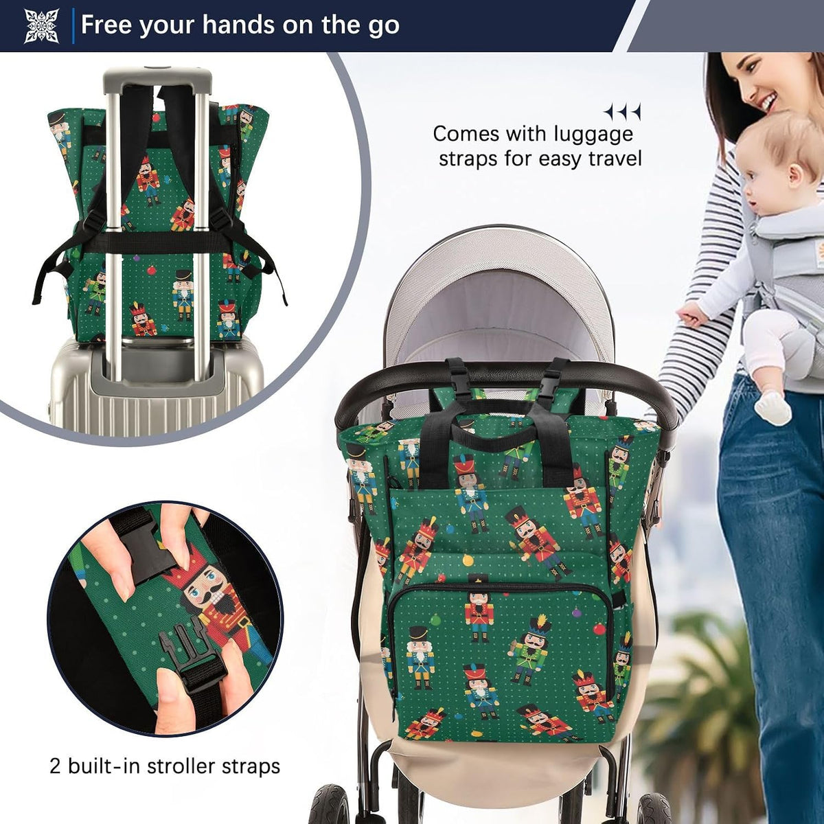 Leopard Light Gray Diaper Bag Backpack Insulated Pockets Organizer Bag Diaper Backpack for Boy Girl Unisex Baby Women Travel - Colors A