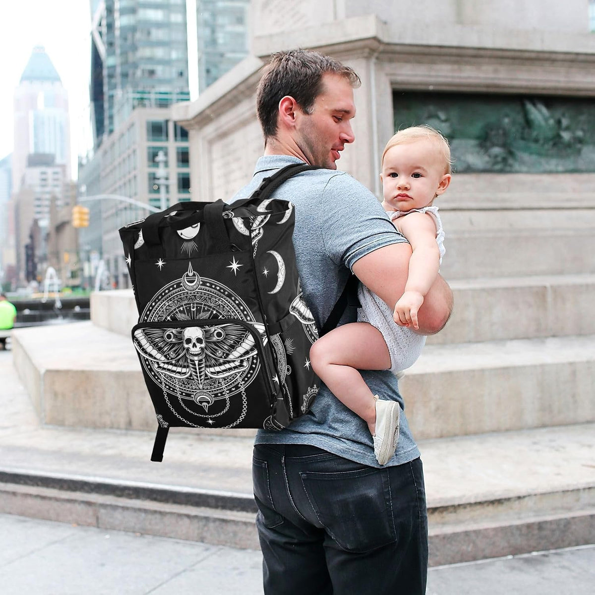 Leopard Light Gray Diaper Bag Backpack Insulated Pockets Organizer Bag Diaper Backpack for Boy Girl Unisex Baby Women Travel - Colors A