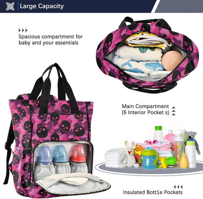 Leopard Light Gray Diaper Bag Backpack Insulated Pockets Organizer Bag Diaper Backpack for Boy Girl Unisex Baby Women Travel - Colors A