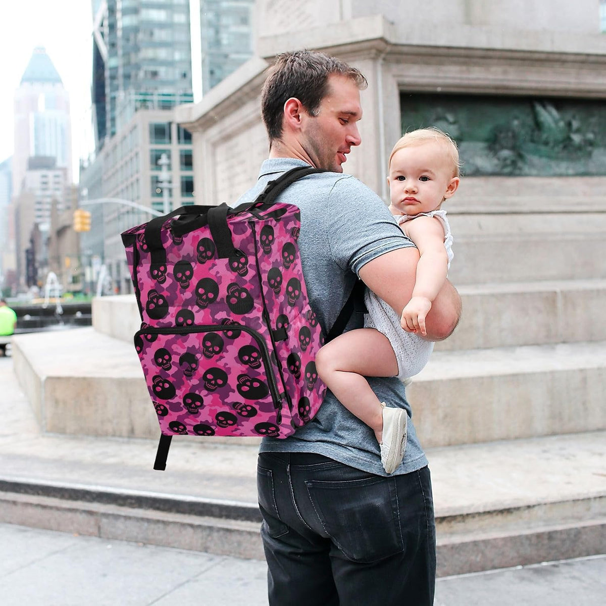 Leopard Light Gray Diaper Bag Backpack Insulated Pockets Organizer Bag Diaper Backpack for Boy Girl Unisex Baby Women Travel - Colors A