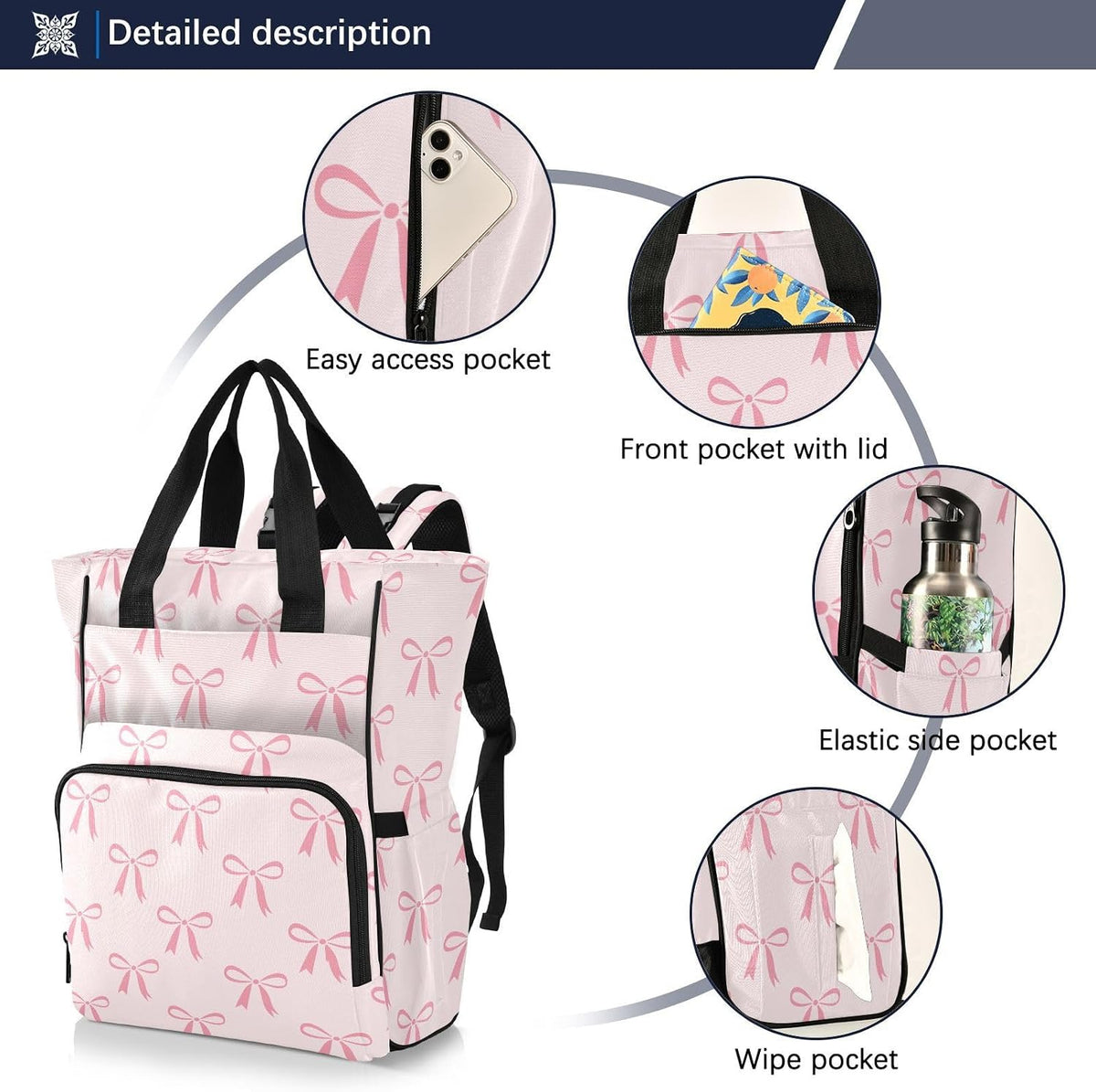 Leopard Light Gray Diaper Bag Backpack Insulated Pockets Organizer Bag Diaper Backpack for Boy Girl Unisex Baby Women Travel - Colors A
