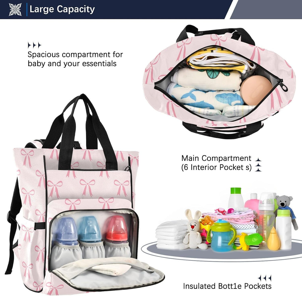Leopard Light Gray Diaper Bag Backpack Insulated Pockets Organizer Bag Diaper Backpack for Boy Girl Unisex Baby Women Travel - Colors A