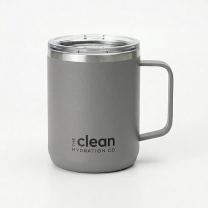 Coffee Mug Travel Mug Insulated 12 Oz | Ceramic Lined Travel Cup with Lid | Reusable Office Mug Double Wall Vacuum Eco-Friendly BPA-Free (Aqua) (Gray)