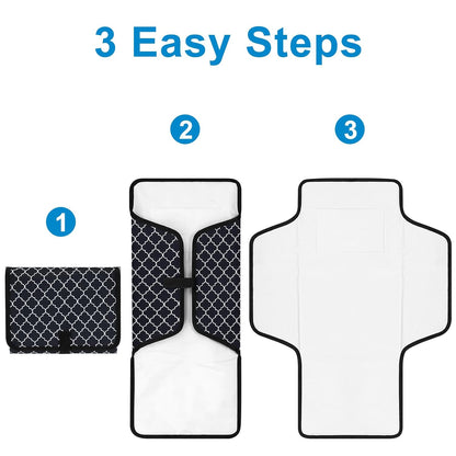 Portable Diaper Changing Pad, Waterproof Baby Changing Mat, Foldable Travel Diaper Changing Pads for Baby
