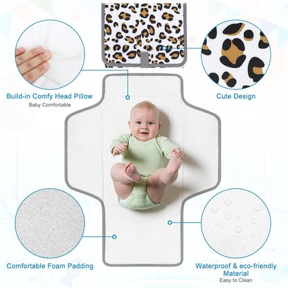 Portable Diaper Changing Pad, Waterproof Baby Changing Mat, Foldable Travel Diaper Changing Pads for Baby