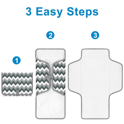 Portable Diaper Changing Pad, Waterproof Baby Changing Mat, Foldable Travel Diaper Changing Pads for Baby