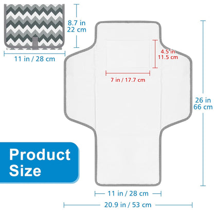 Portable Diaper Changing Pad, Waterproof Baby Changing Mat, Foldable Travel Diaper Changing Pads for Baby