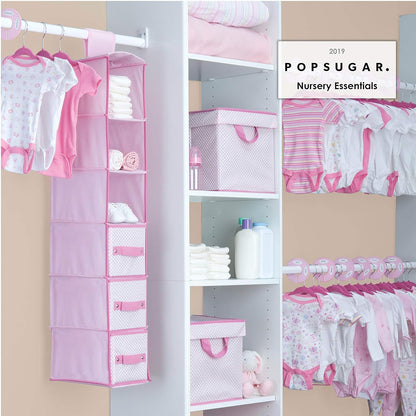 Nursery Storage 48 Piece Set - Easy Storage/Organization Solution - Keeps Bedroom, Nursery & Closet Clean, Infinity Pink