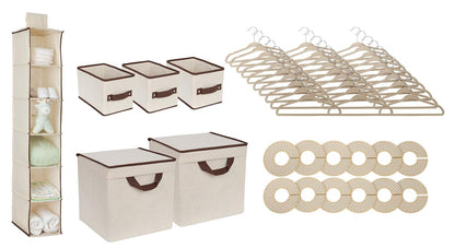 Nursery Storage 48 Piece Set - Easy Storage/Organization Solution - Keeps Bedroom, Nursery & Closet Clean, Infinity Pink