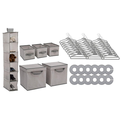 Nursery Storage 48 Piece Set - Easy Storage/Organization Solution - Keeps Bedroom, Nursery & Closet Clean, Infinity Pink