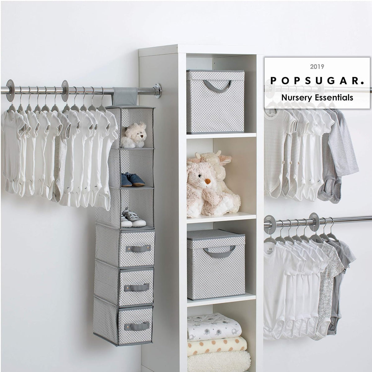 Nursery Storage 48 Piece Set - Easy Storage/Organization Solution - Keeps Bedroom, Nursery & Closet Clean, Infinity Pink