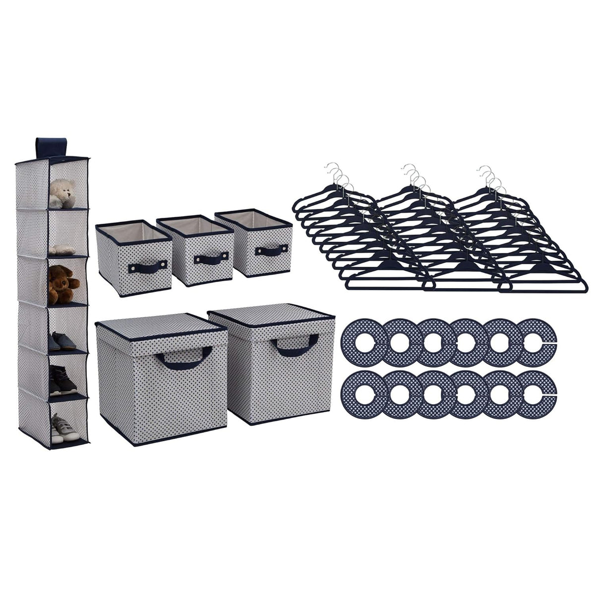 Nursery Storage 48 Piece Set - Easy Storage/Organization Solution - Keeps Bedroom, Nursery & Closet Clean, Infinity Pink