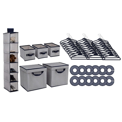 Nursery Storage 48 Piece Set - Easy Storage/Organization Solution - Keeps Bedroom, Nursery & Closet Clean, Infinity Pink