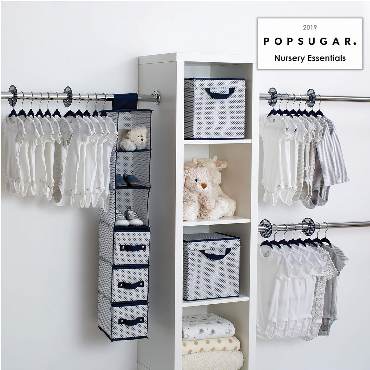 Nursery Storage 48 Piece Set - Easy Storage/Organization Solution - Keeps Bedroom, Nursery & Closet Clean, Infinity Pink
