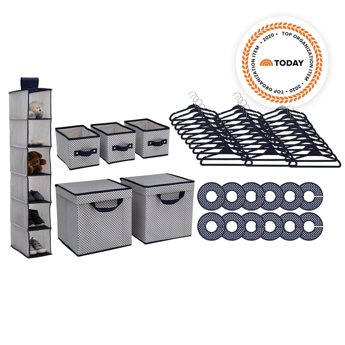 Nursery Storage 48 Piece Set - Easy Storage/Organization Solution - Keeps Bedroom, Nursery & Closet Clean, Infinity Pink