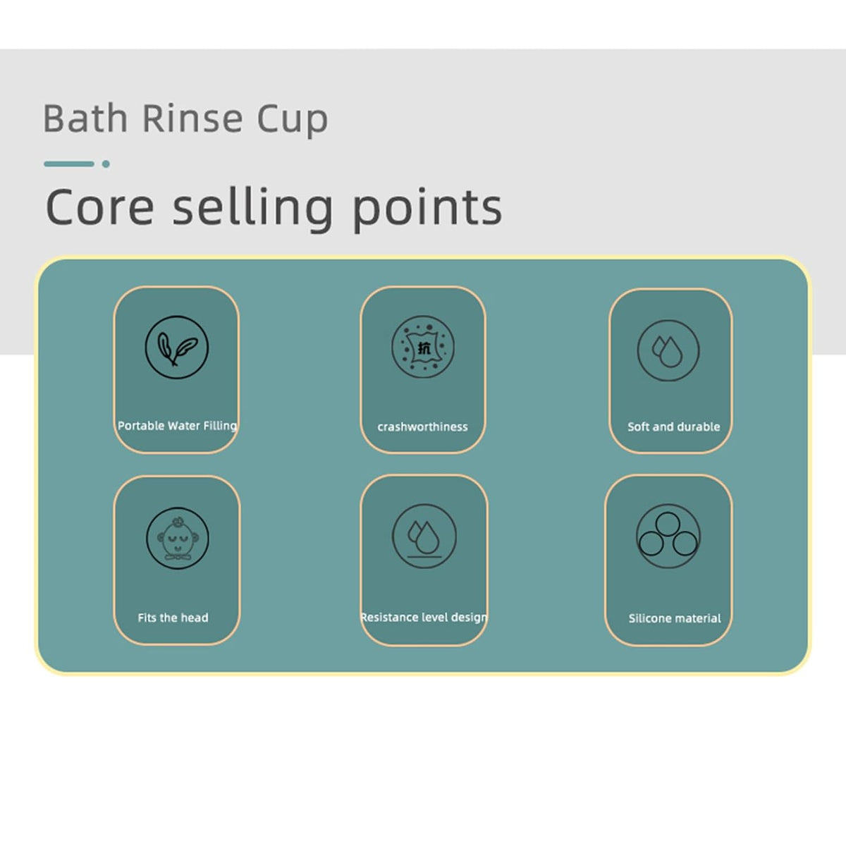 Bath Rinse Cup Silicone Shampoo Rinser Hair Rinser Portable Bathing Tool for Toddler Body Washing Bath Multifunctional Bathing Tool for