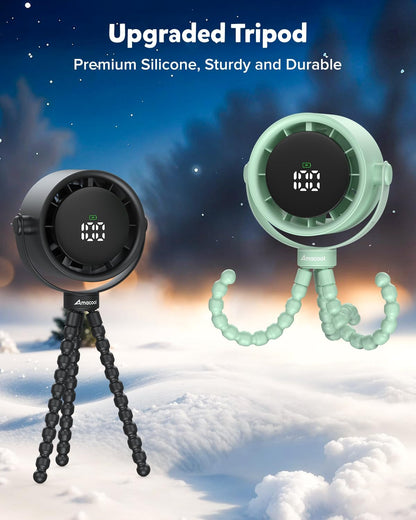 Baby Stroller Fan, Rechargeable Portable Clip on Fan, 17H Cooling