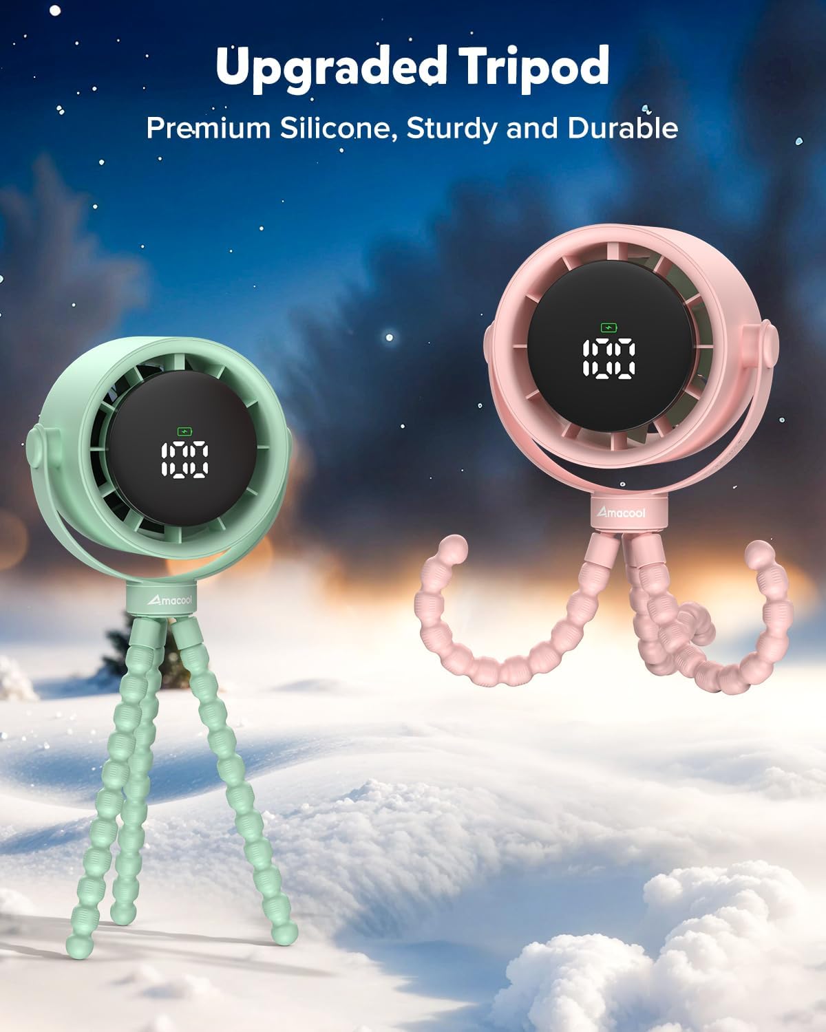 Baby Stroller Fan, Rechargeable Portable Clip on Fan, 17H Cooling