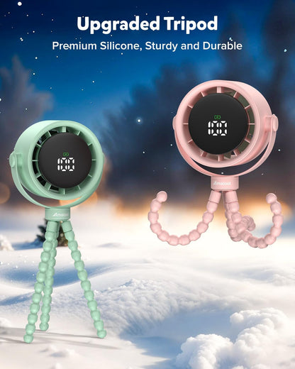 Baby Stroller Fan, Rechargeable Portable Clip on Fan, 17H Cooling