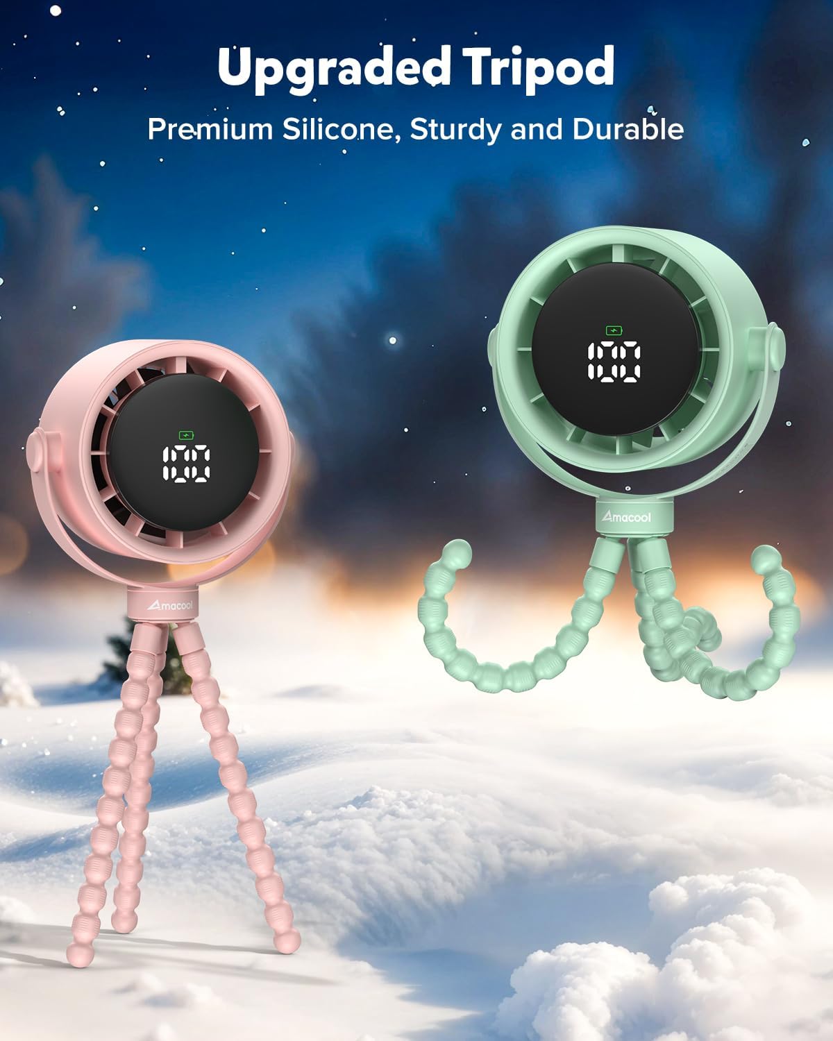 Baby Stroller Fan, Rechargeable Portable Clip on Fan, 17H Cooling