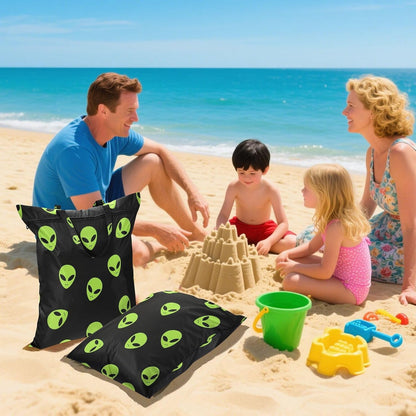 Green Aliens Waterproof Travel Laundry Bag Reusable 2 Packs