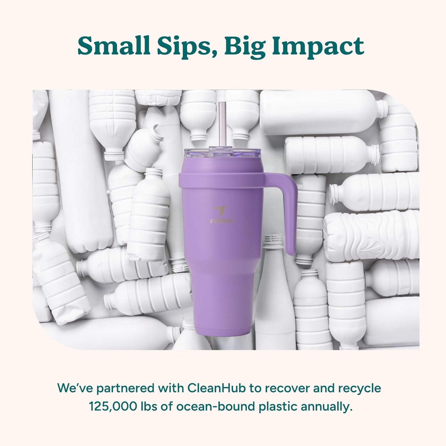 24 oz Stainless Steel Tumbler with Handle - Dual-Wall Vacuum Insulated Travel Mug, Sweat-Proof Lid & Reusable Straw - Keeps Drinks Cold for 24 Hrs, Fits Cupholders, Dishwasher Safe-Pink Cotton