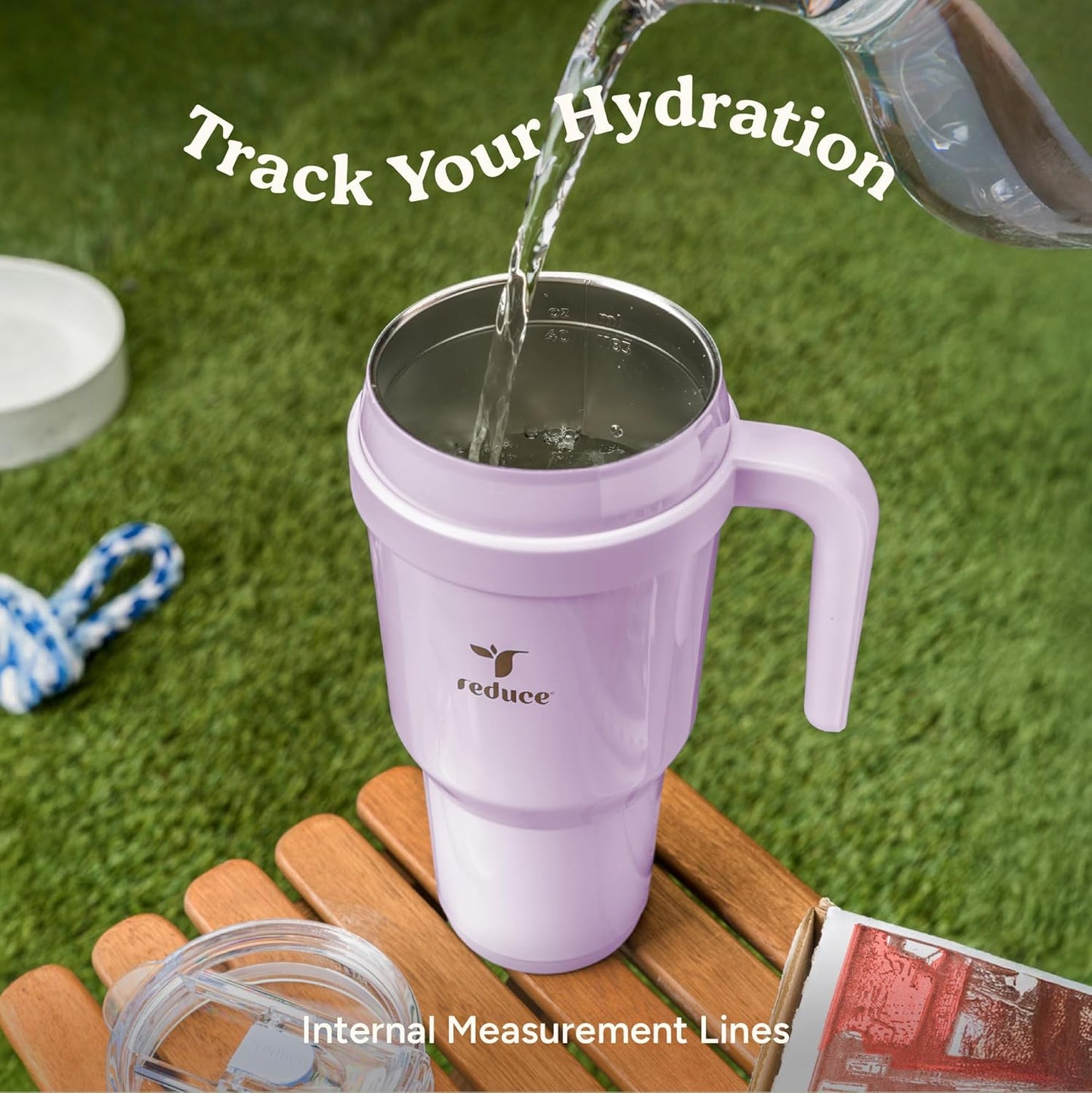 24 oz Stainless Steel Tumbler with Handle - Dual-Wall Vacuum Insulated Travel Mug, Sweat-Proof Lid & Reusable Straw - Keeps Drinks Cold for 24 Hrs, Fits Cupholders, Dishwasher Safe-Pink Cotton