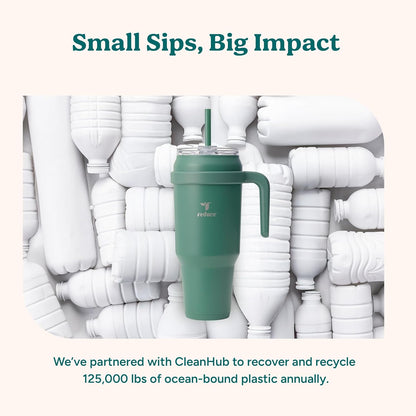 24 oz Stainless Steel Tumbler with Handle - Dual-Wall Vacuum Insulated Travel Mug, Sweat-Proof Lid & Reusable Straw - Keeps Drinks Cold for 24 Hrs, Fits Cupholders, Dishwasher Safe-Pink Cotton