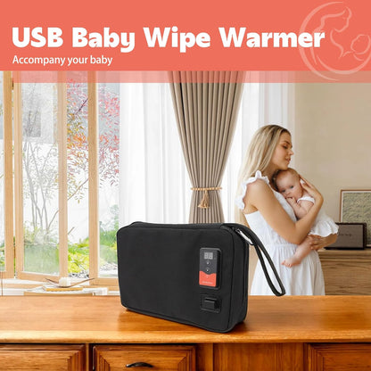 USB Baby Wipe Warmer, Adjustable 30-60°C, Portable
