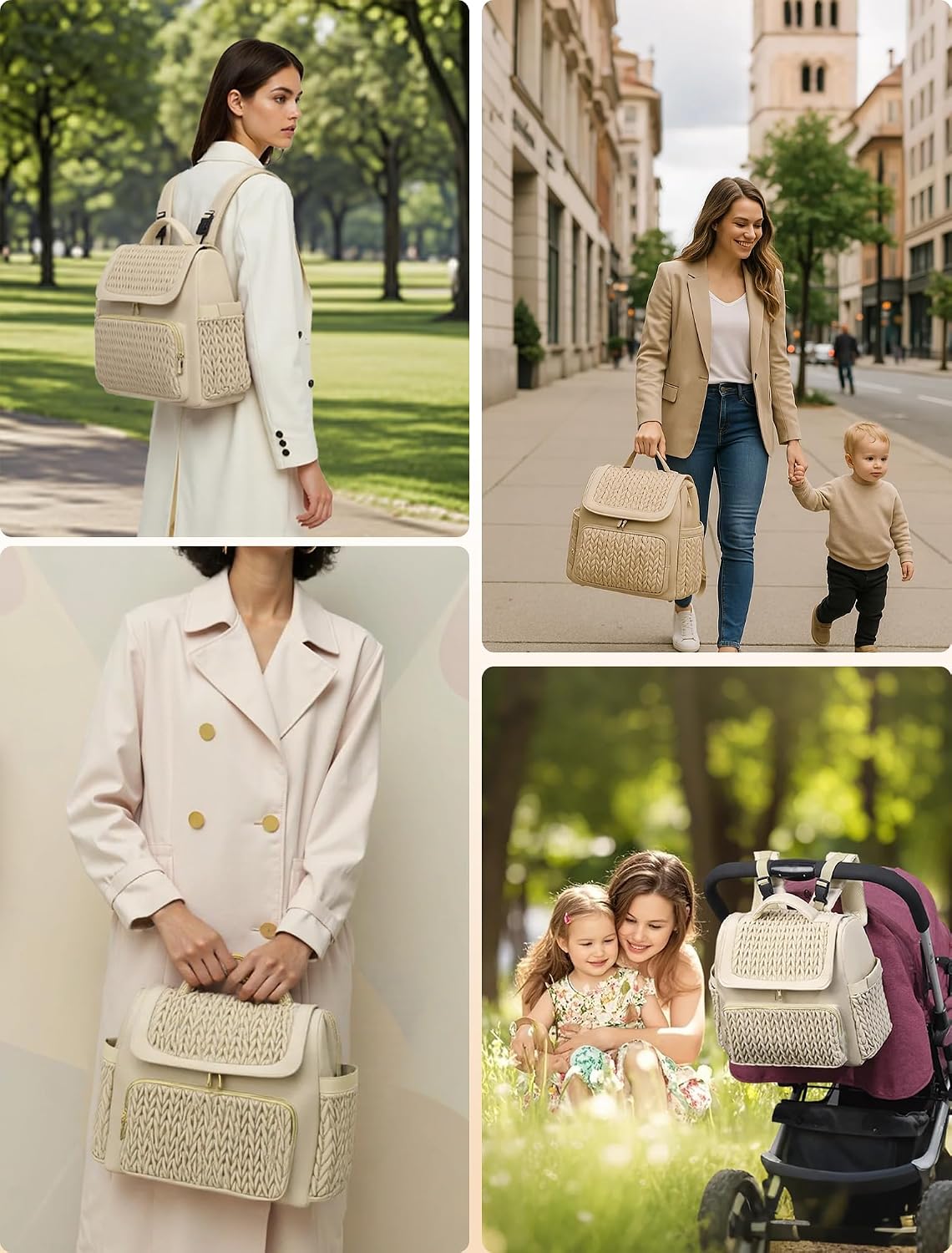 Diaper Bag Small Diaper Backpack Stylish Baby Travel Backpacks with Insulated Pockets