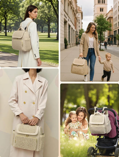 Diaper Bag Small Diaper Backpack Stylish Baby Travel Backpacks with Insulated Pockets