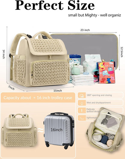 Diaper Bag Small Diaper Backpack Stylish Baby Travel Backpacks with Insulated Pockets