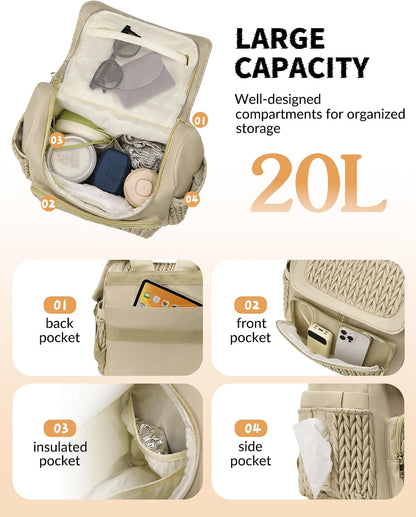 Diaper Bag Small Diaper Backpack Stylish Baby Travel Backpacks with Insulated Pockets