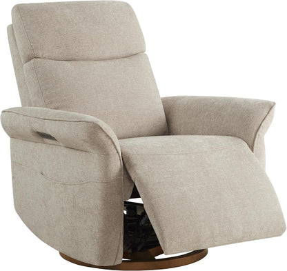 Power Swivel Glider Nursery Recliner Chair, Triple Motor, Khaki Grey